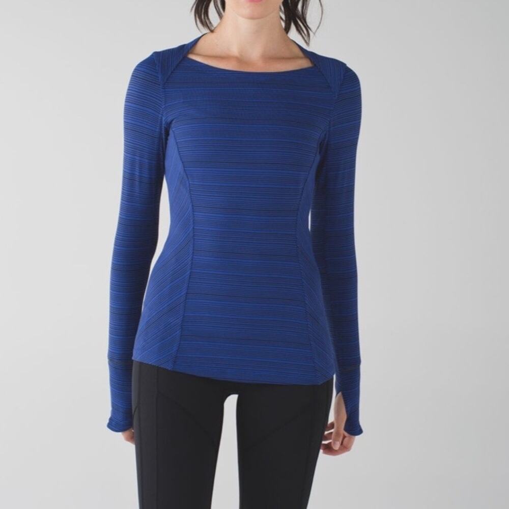 Lululemon Sapphire Blue Kanto Catch Me Long Sleeve Sz 4